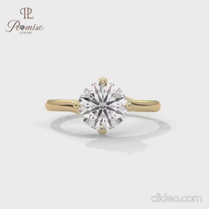 Antique Round Diamond Bridal Ring – Classic Solitaire Gold Ring