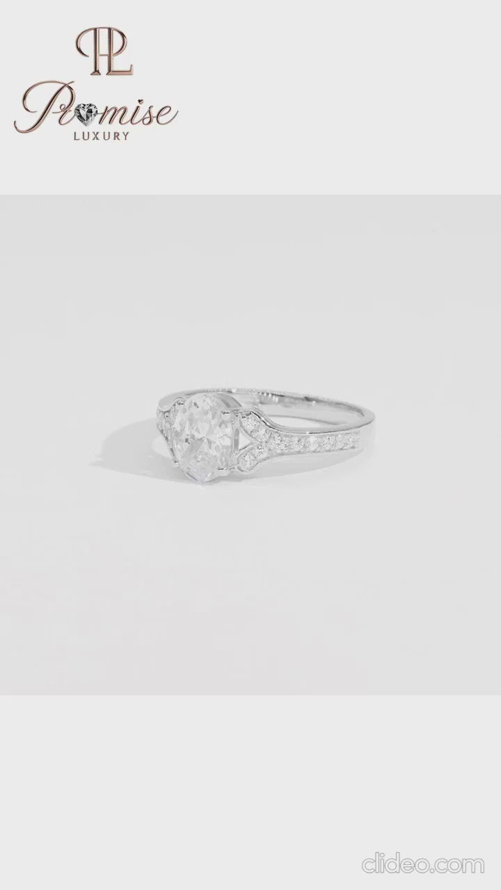 Fancy Oval Lab Grown Diamond Engagement Ring – Elegant Bridal Ring