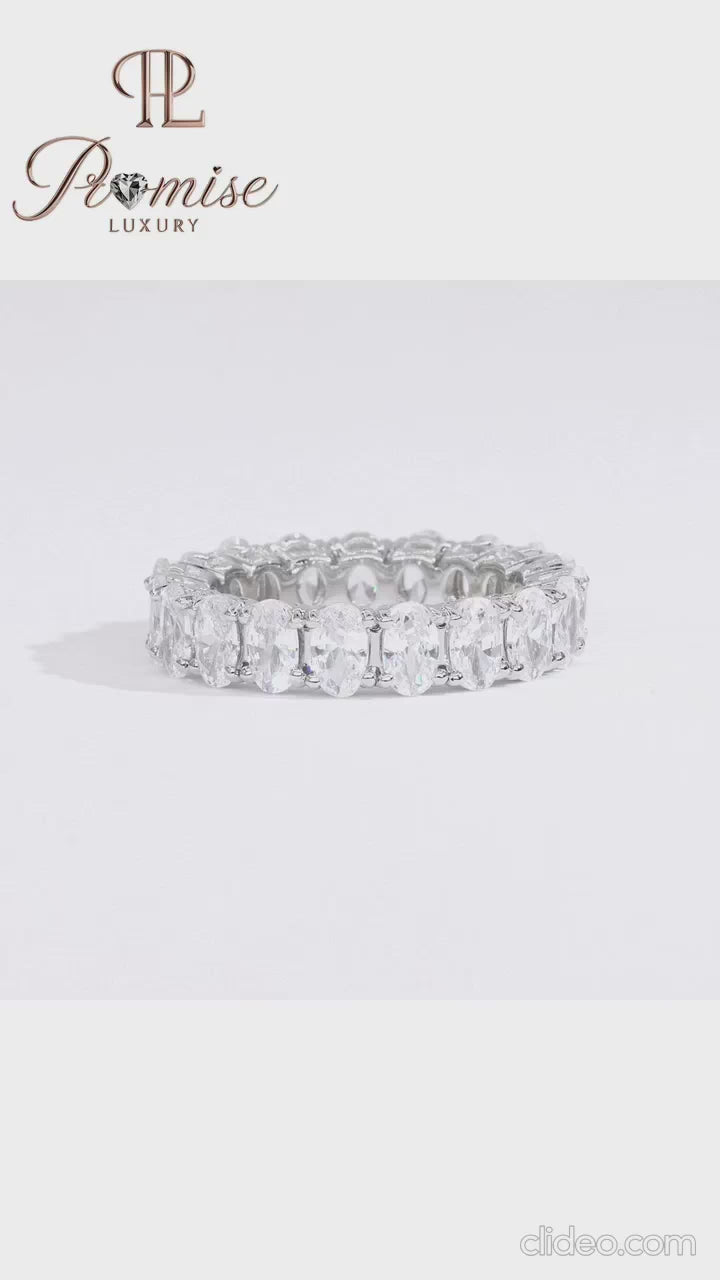 Brilliant Oval Cut Diamond Eternity Ring Full Band – Premium Band