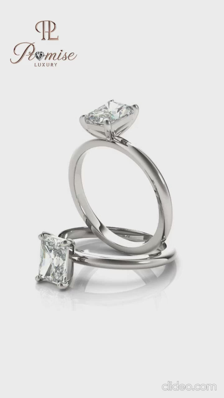 Classic Radiant Cut Lab Created Diamond Ring - Minimalist Luxury Engagement Ring