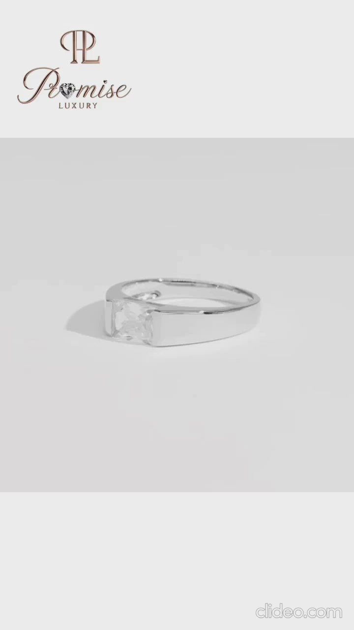 Radiant Diamond Solitaire Ring – Modern Men’s Engagement Ring