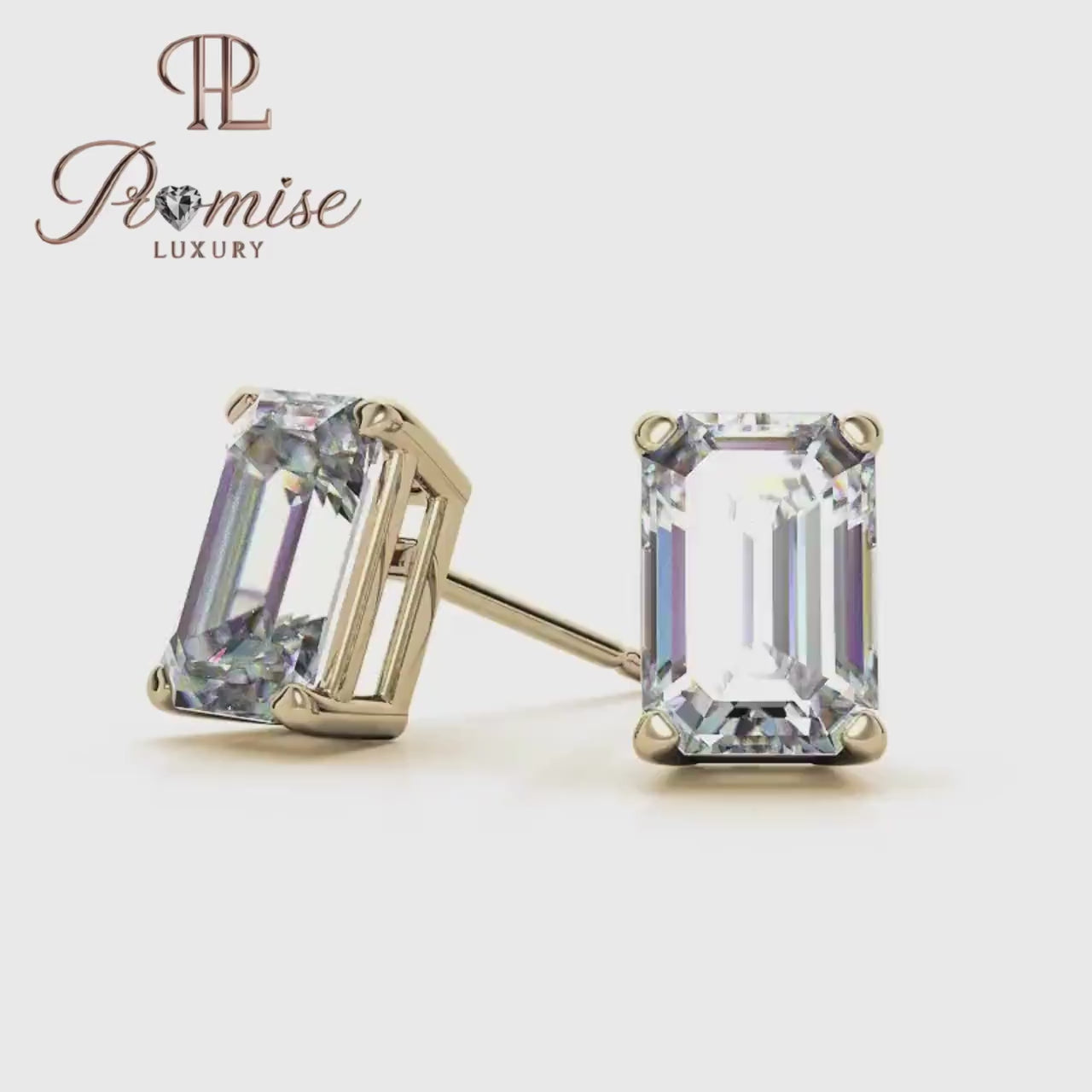 Premium Emerald Cut Lab Diamond Stud Earrings - Everyday Luxury Sparkle