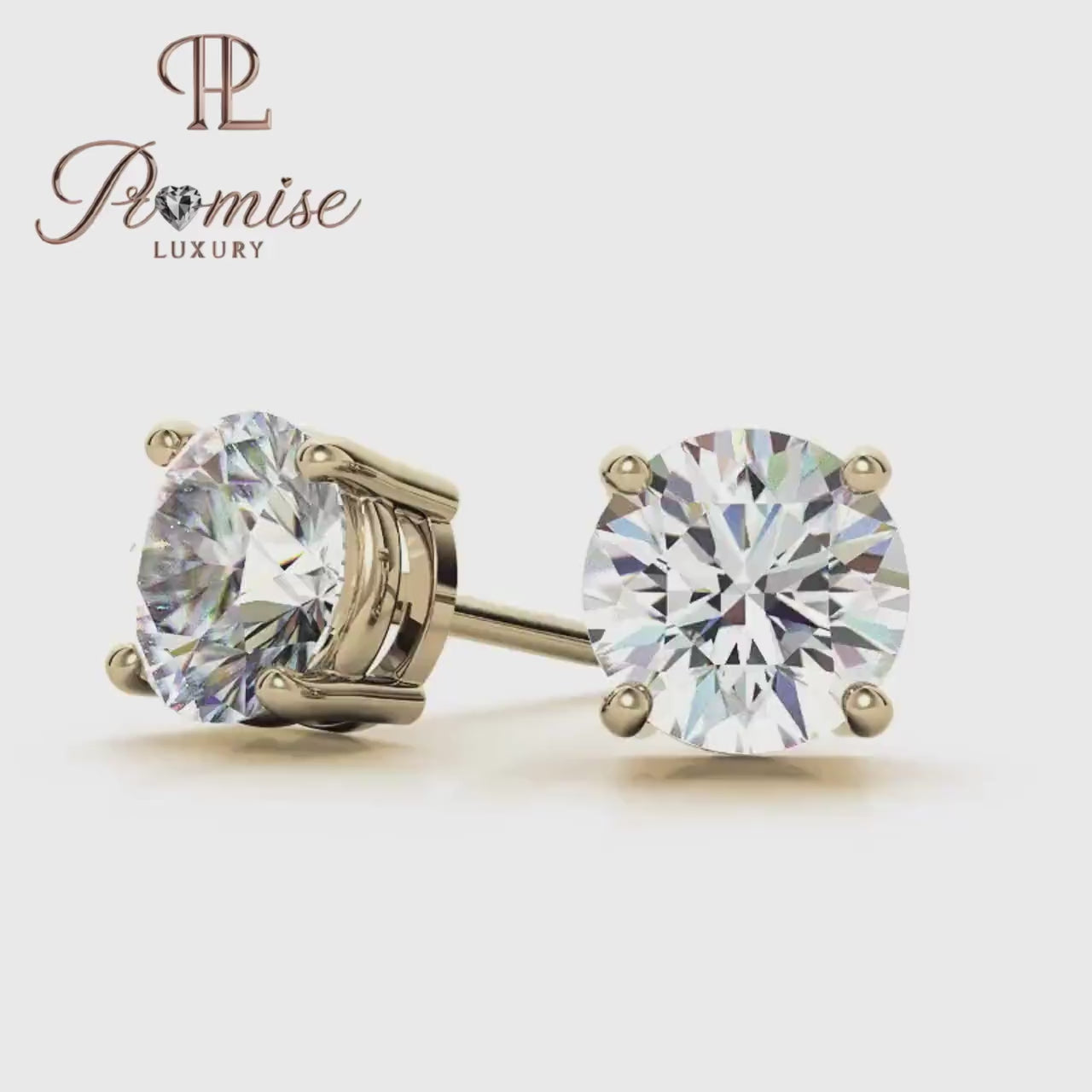 Classic Round Cut Lab Diamond Stud Earrings In Gold - Everyday Luxury Stud
