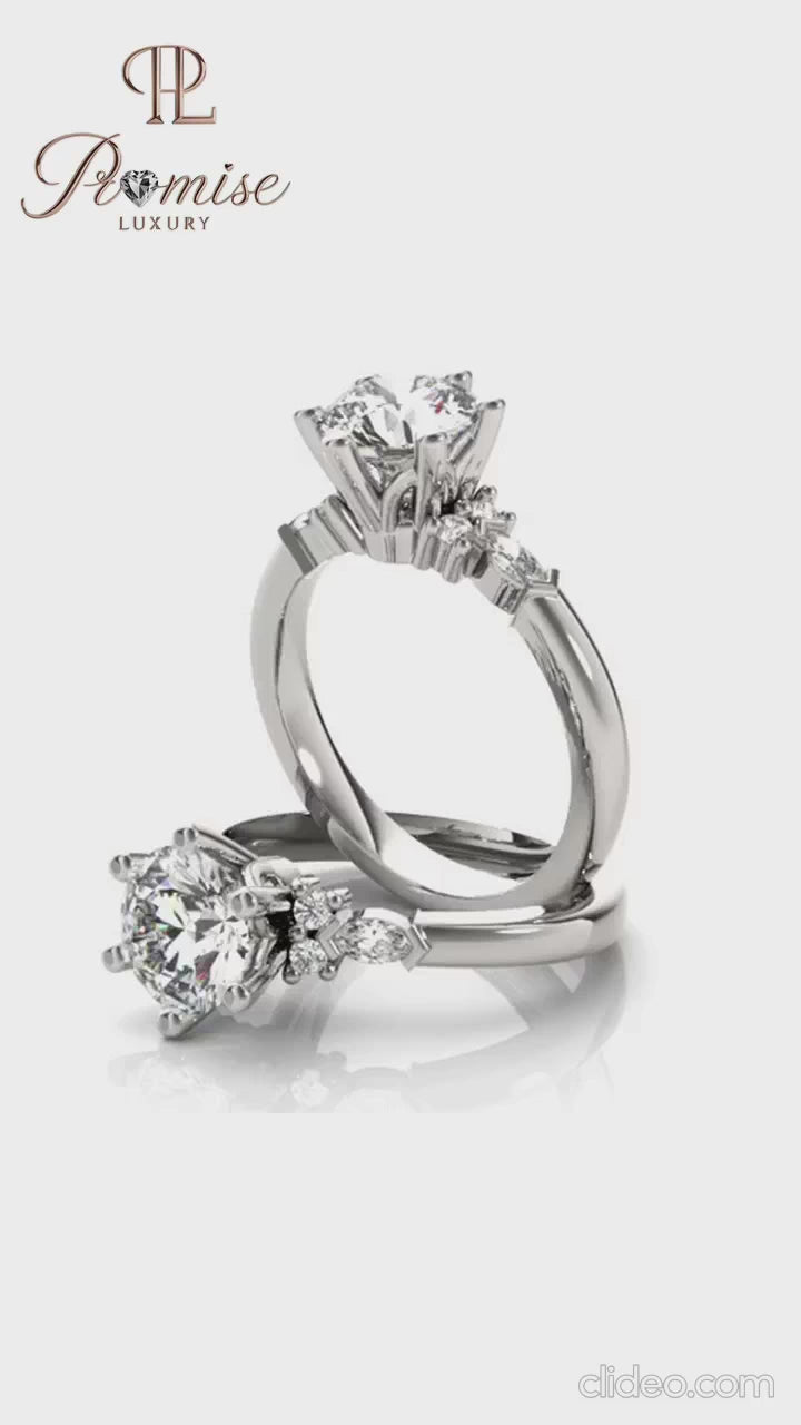 Unique 6-Prong Solitaire Round Cut Engagement Ring – Fancy Wedding Ring