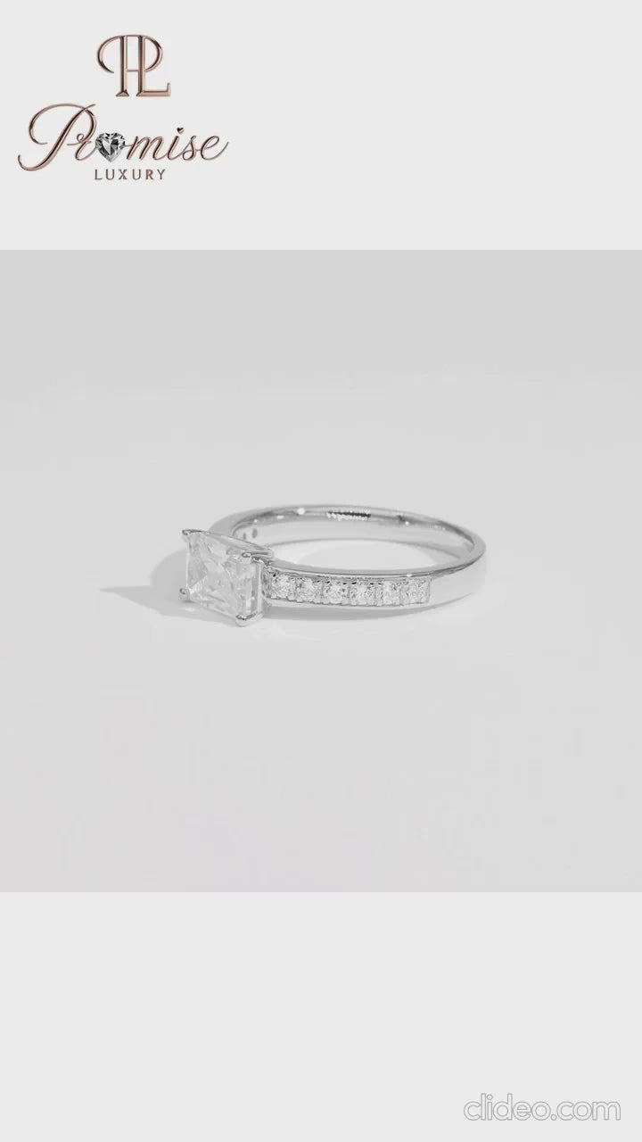 Radiant Cut Diamond Ring East-West Pavé Set – Bridal Ring