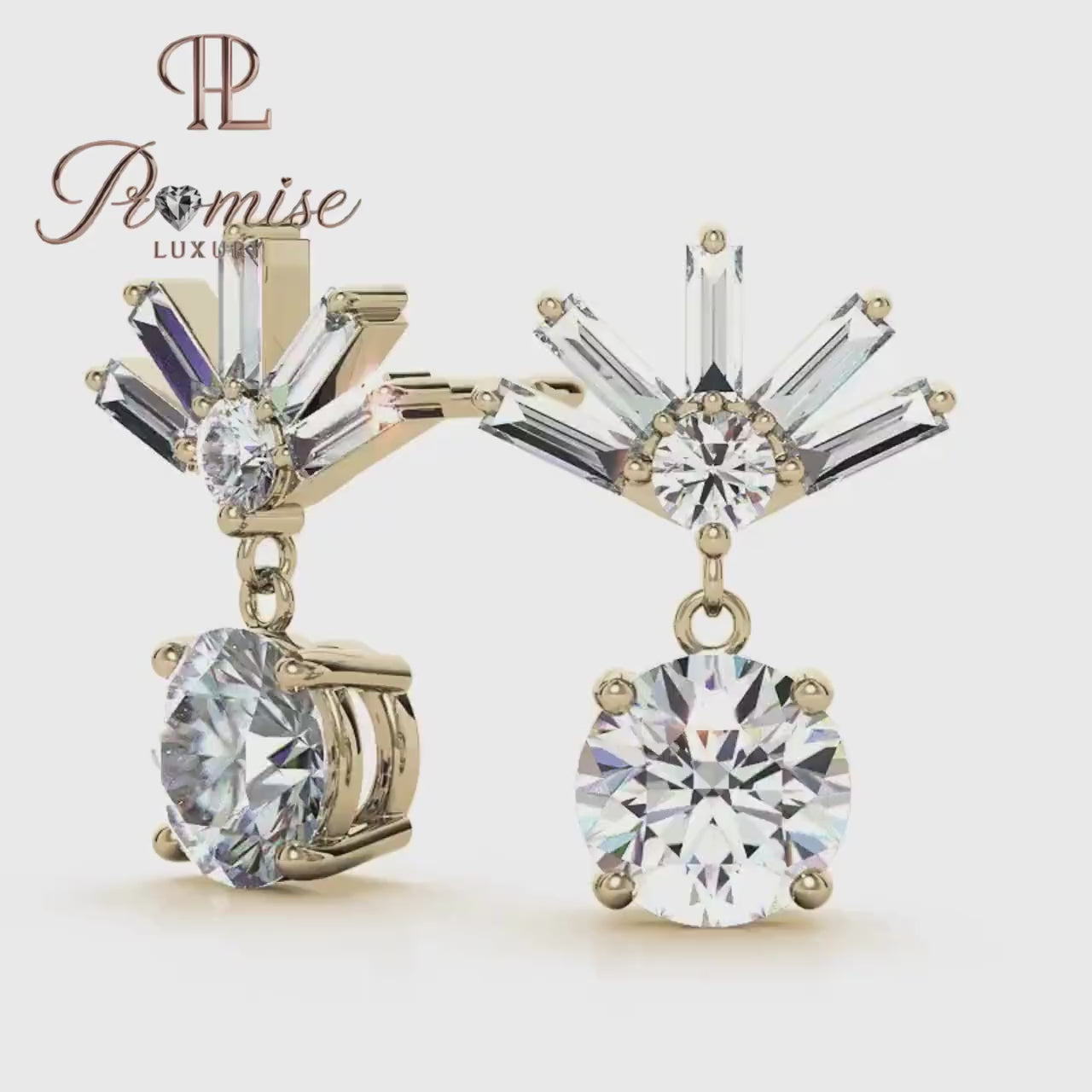 Luxury Lab Grown Diamond Dangle Earrings In Gold - Perfact Gift