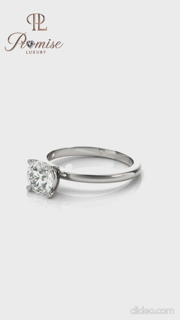 Classic Solitaire Round Diamond Engagement Ring - Gold Bridal Ring Gold