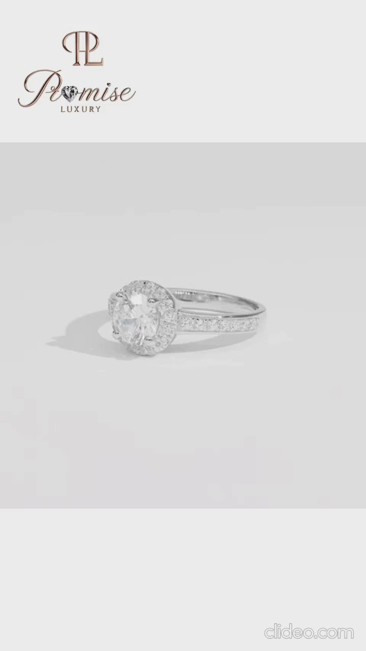 Premium Round Halo Diamond Ring – Sparkling Engagement Ring