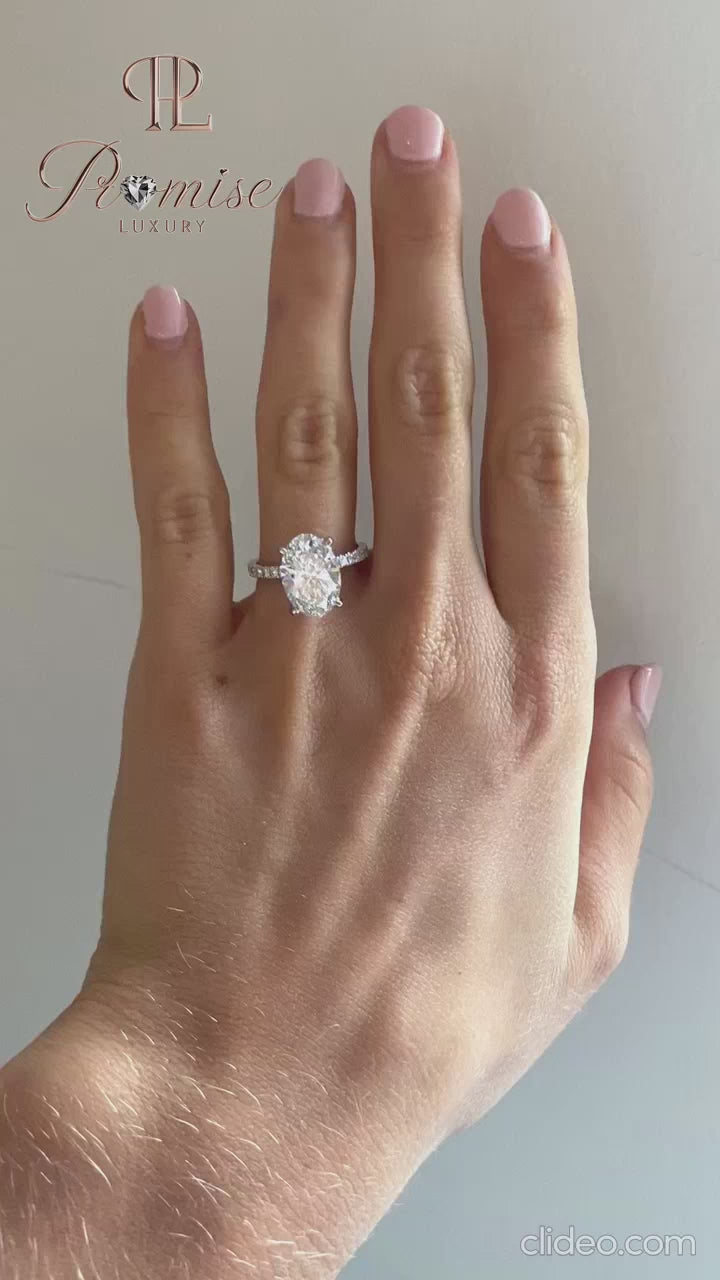 Minimalist Oval Lab Grown Diamond Engagement Ring - Luxury Bridal Ring