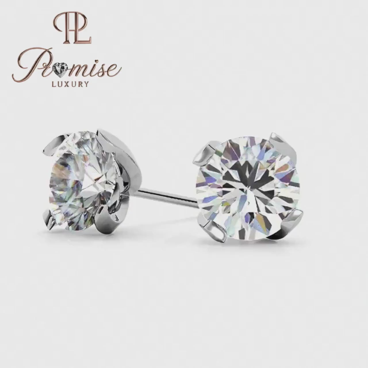 Classic Vintage Round Cut Twisted Stud Earring - 4 Prong Dainty Luxury Look Stud