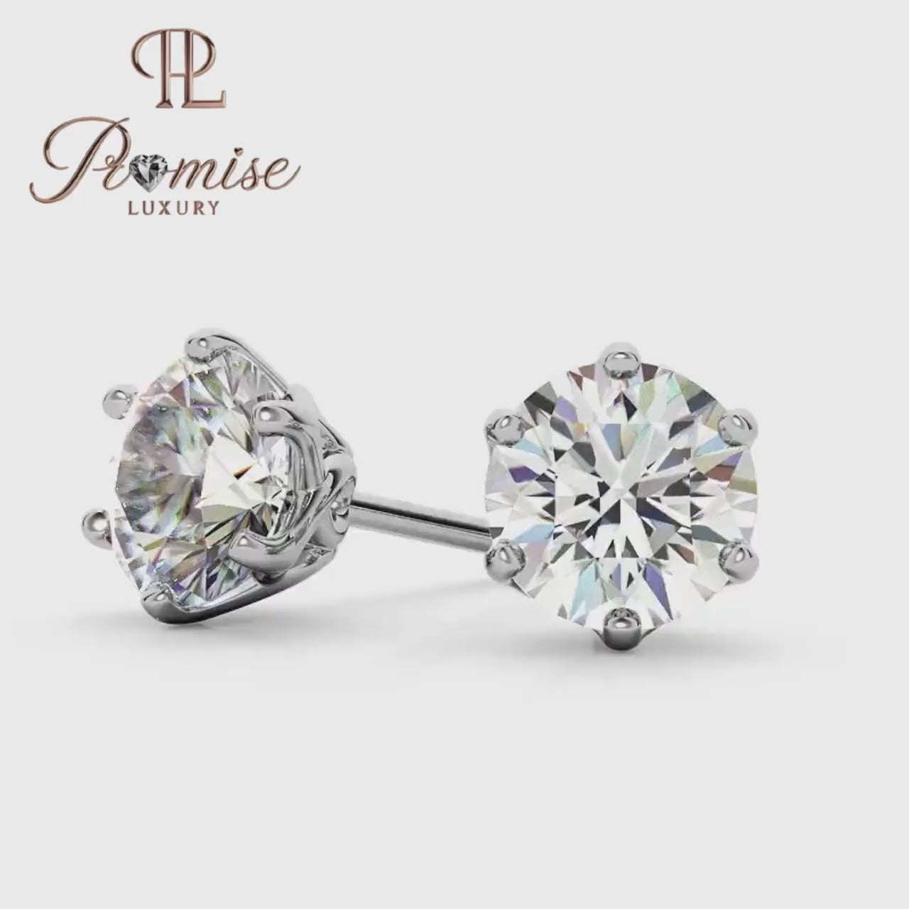 Six Prong Round Cut Solitaire earring For Women - Elegant Everyday Jewelry